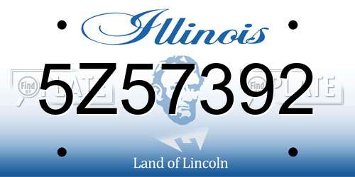 5Z57392 Illinois License Plate