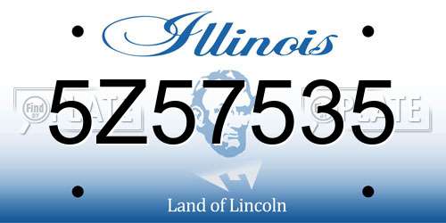 5Z57535 Illinois License Plate