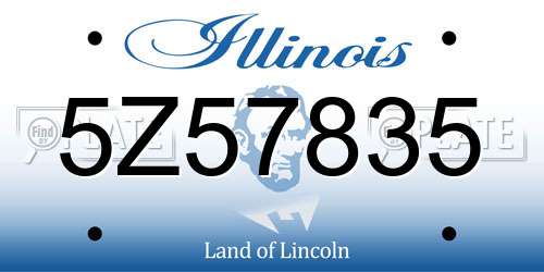 5Z57835 Illinois License Plate