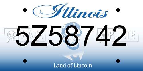 5Z58742 Illinois License Plate