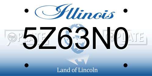 5Z63N0 Illinois License Plate