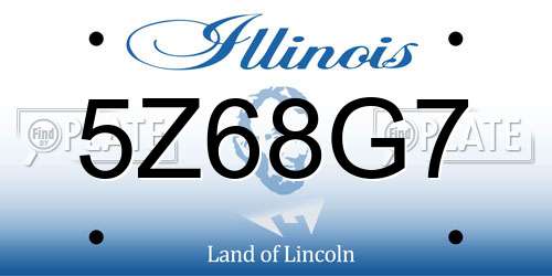 5Z68G7 Illinois License Plate