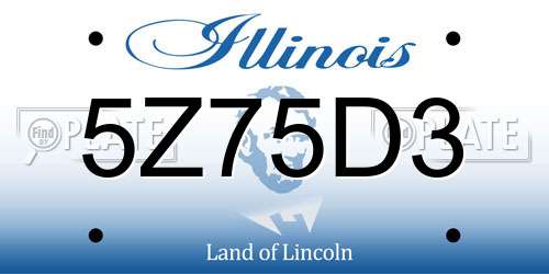 5Z75D3 Illinois License Plate