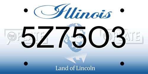 5Z75O3 Illinois License Plate