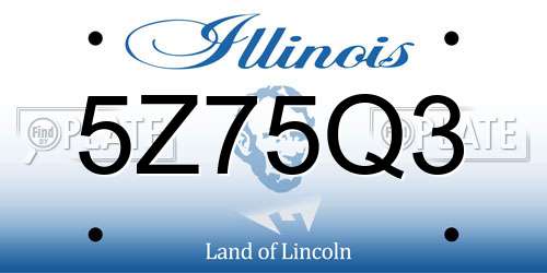 5Z75Q3 Illinois License Plate