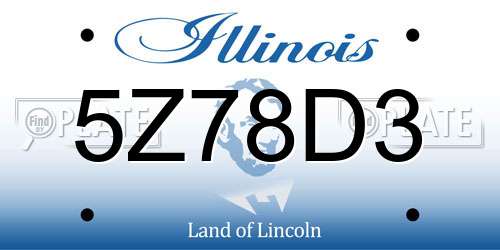 5Z78D3 Illinois License Plate