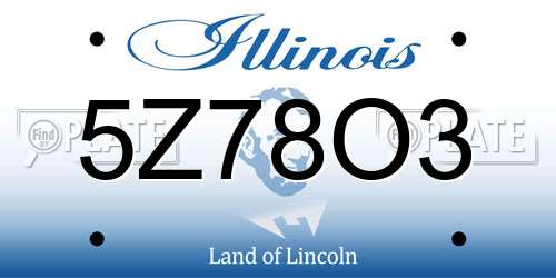 5Z78O3 Illinois License Plate