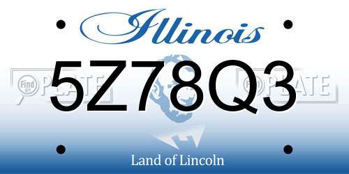 5Z78Q3 Illinois License Plate