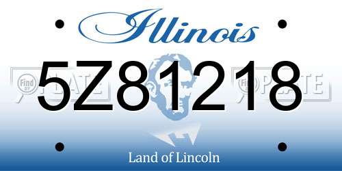 5Z81218 Illinois License Plate