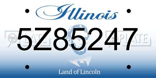 5Z85247 Illinois License Plate
