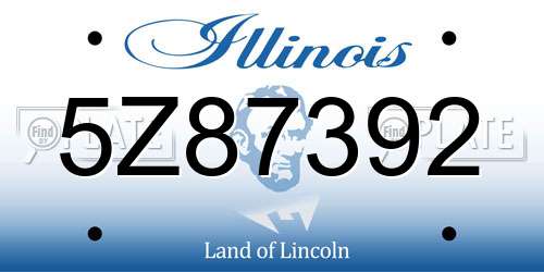 5Z87392 Illinois License Plate