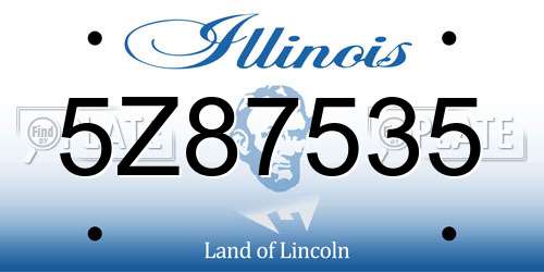 5Z87535 Illinois License Plate