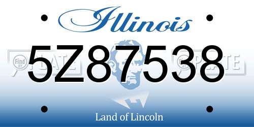 5Z87538 Illinois License Plate