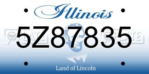 5Z87835 Illinois License Plate