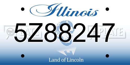 5Z88247 Illinois License Plate
