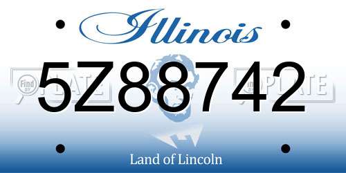 5Z88742 Illinois License Plate