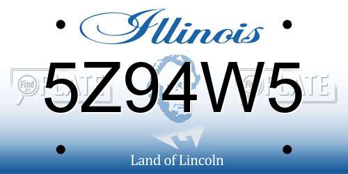 5Z94W5 Illinois License Plate