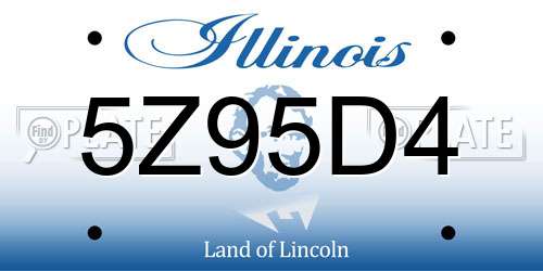 5Z95D4 Illinois License Plate