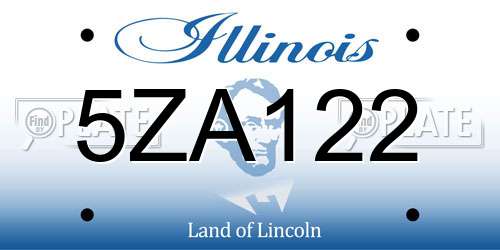 5ZA122 Illinois License Plate