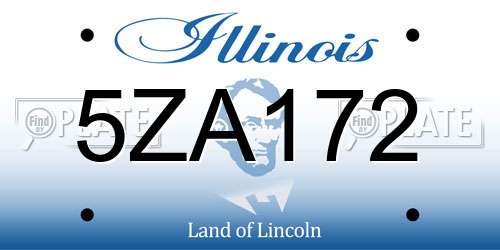 5ZA172 Illinois License Plate