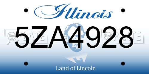 5ZA4928 Illinois License Plate