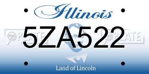 5ZA522 Illinois License Plate