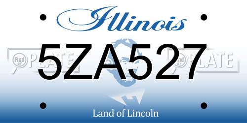 5ZA527 Illinois License Plate