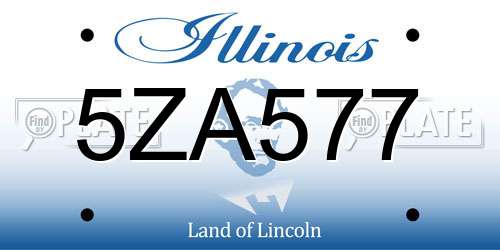 5ZA577 Illinois License Plate