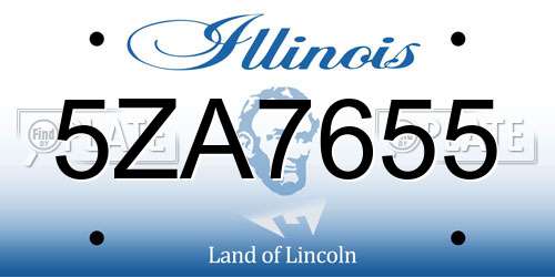 5ZA7655 Illinois License Plate