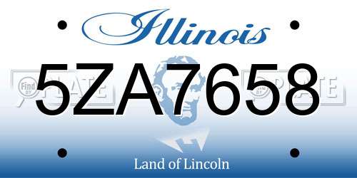 5ZA7658 Illinois License Plate