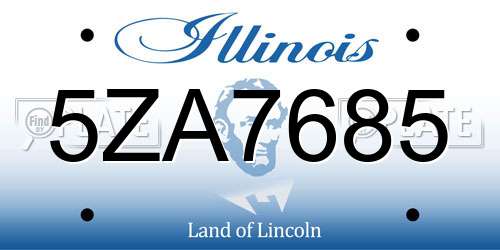 5ZA7685 Illinois License Plate