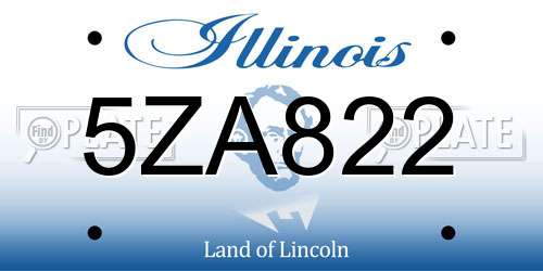 5ZA822 Illinois License Plate