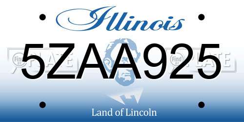 5ZAA925 Illinois License Plate