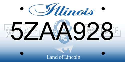 5ZAA928 Illinois License Plate