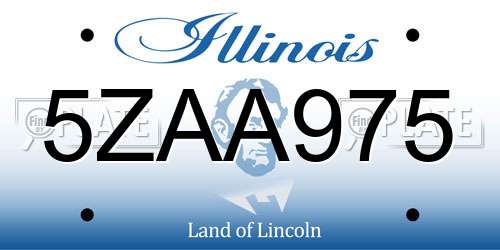 5ZAA975 Illinois License Plate