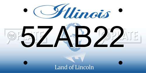 5ZAB22 Illinois License Plate