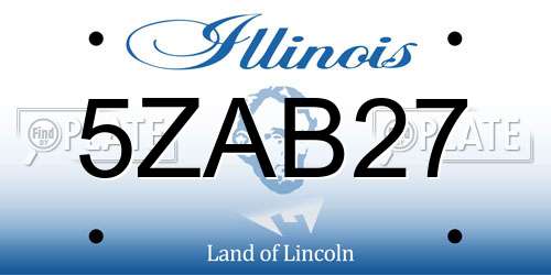 5ZAB27 Illinois License Plate