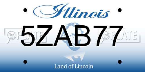 5ZAB77 Illinois License Plate