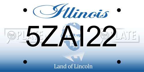 5ZAI22 Illinois License Plate