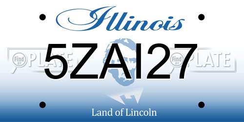 5ZAI27 Illinois License Plate