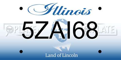 5ZAI68 Illinois License Plate