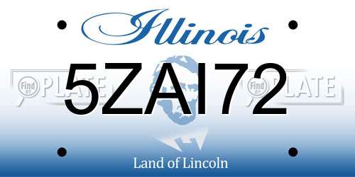 5ZAI72 Illinois License Plate