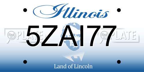 5ZAI77 Illinois License Plate