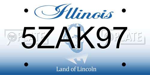 5ZAK97 Illinois License Plate