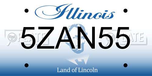 5ZAN55 Illinois License Plate
