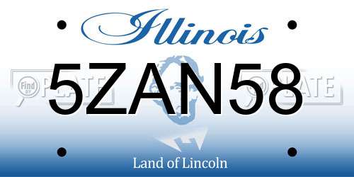 5ZAN58 Illinois License Plate