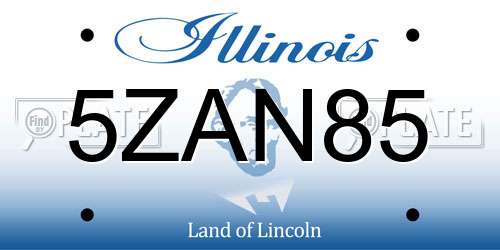 5ZAN85 Illinois License Plate