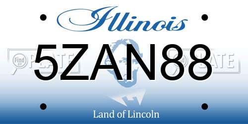5ZAN88 Illinois License Plate