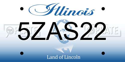 5ZAS22 Illinois License Plate