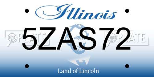 5ZAS72 Illinois License Plate